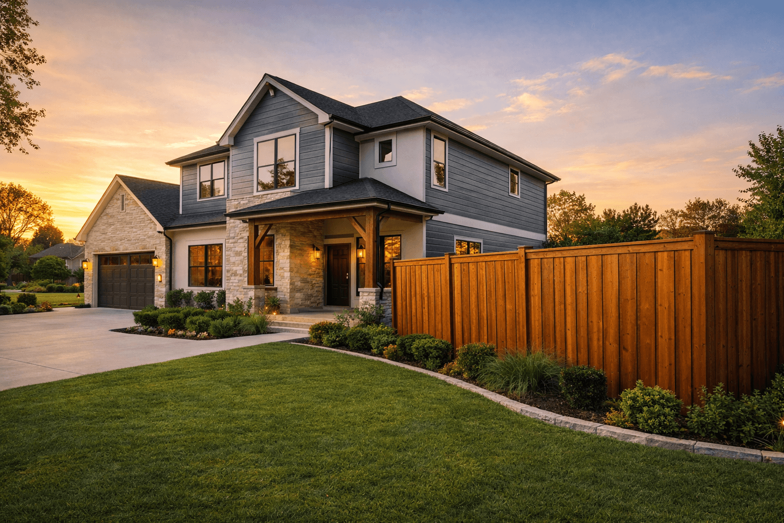 Wood fence construction